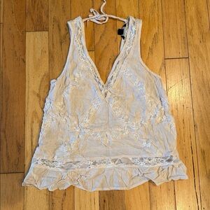 American Eagle | Soft Pink Lace Camisole/Tank | V-Neck | Tie Back | size XS
